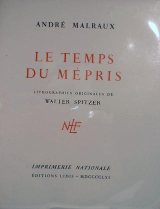 Item #18017 Le Temps Du Mepris. Andre Malraux