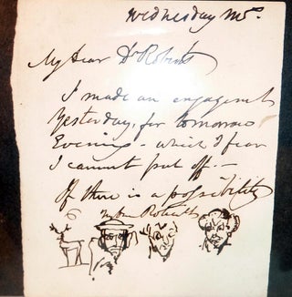 Item #19244 Autograph Note. Unsigned. George Cruikshank