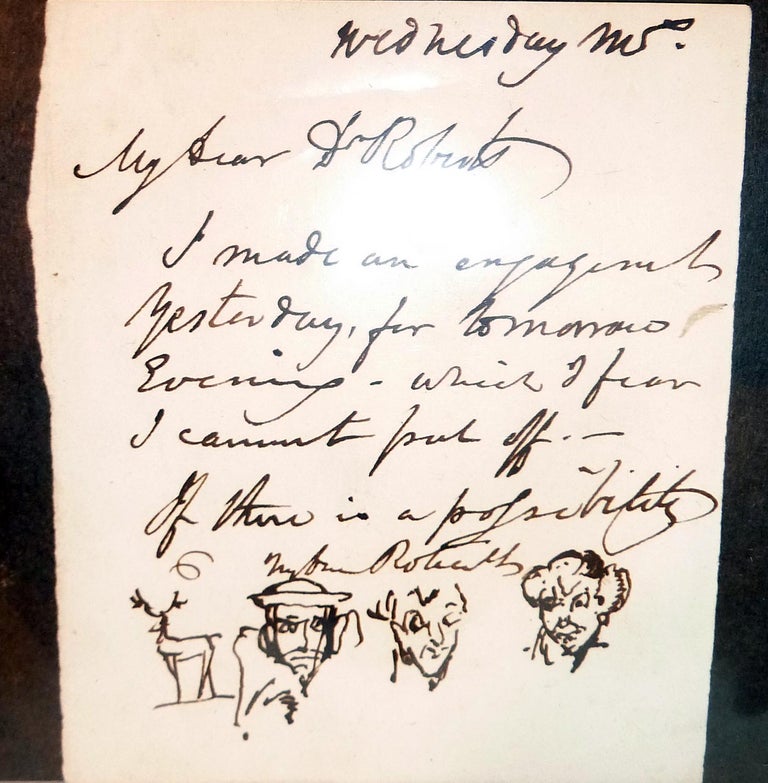 Item #19244 Autograph Note. Unsigned. George Cruikshank.
