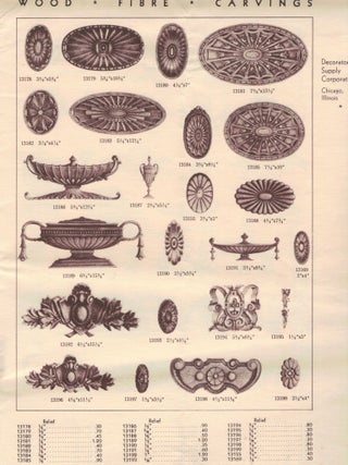Item #20031 Wood Fibre Carvings Catalog 122. Chicago. Decorators Supply Company