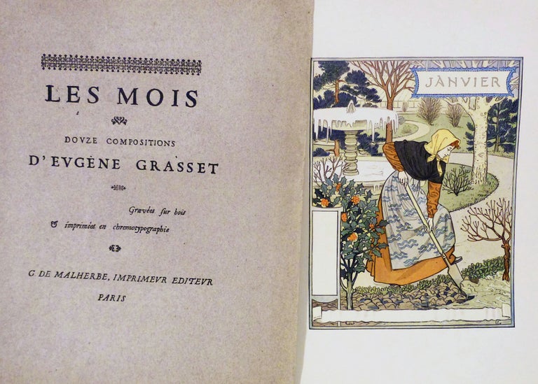 Item #20487 Les Mois Douze Compositions D'Eugene Grasset graves fur bois & imprimes en chromotypographie. Eugene Grasset.