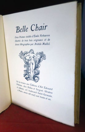 Item #21850 Belle Chair; Onze Poems inedits d'Emile Verhaeren illustres par Aristide Maillol....