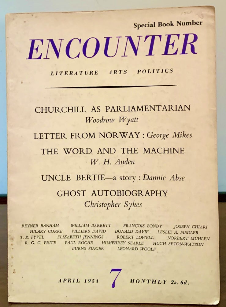 Item #22459 Encounter April 1954. W. H. Auden, Guest Editorial.