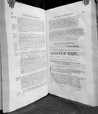Epistles From The Yearly Meeting Of the People called Quakers, Held in London, To The Quarterly and Monthly Meetings in Great Britain, Ireland, and Elsewhere; From the Year 1675, to 1759, inclusive.; With an Index to the Principal Subjects of Advice