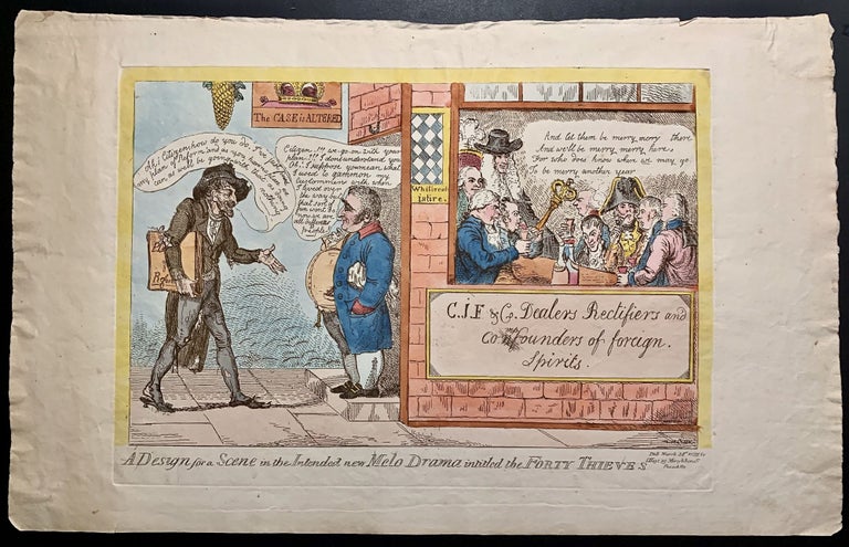 Item #22986 A Design for a Scene in the Intended new Melo Drama intitled Forty Thieves. Isaac Cruikshank.