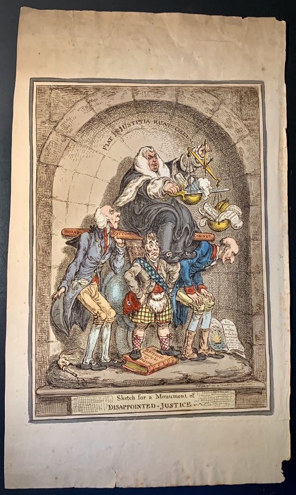 Item #22999 Sketch for a Monument of Disappointed Justice. James Gillray.